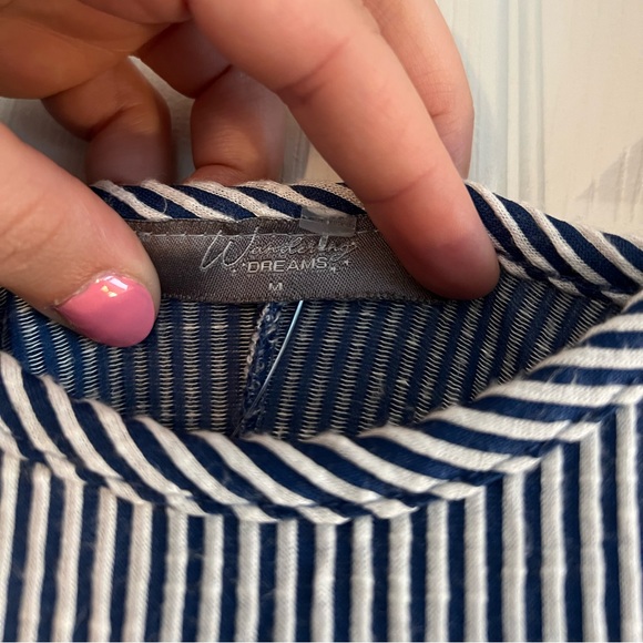 Blue & White Striped Sleeveless Dress - Picture 4 of 5